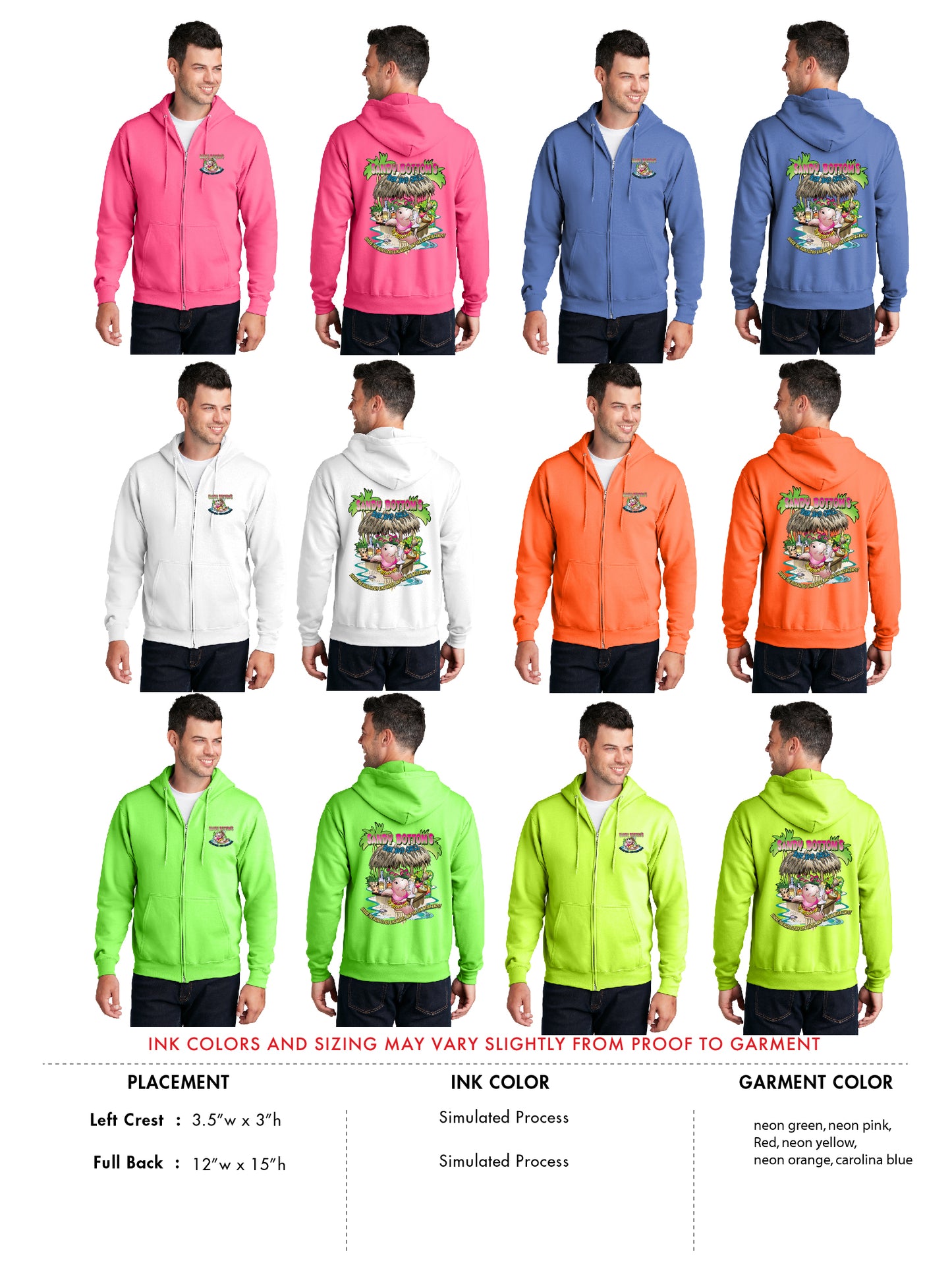 Sandy Bottom's Logo Full Zip Hoodie